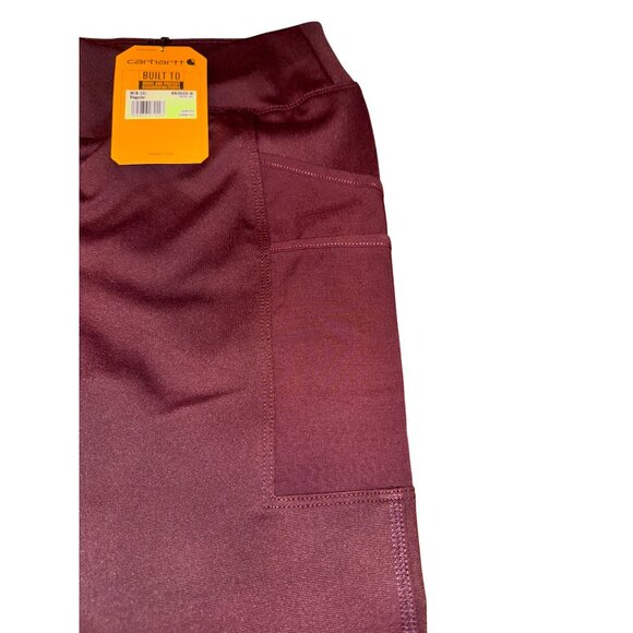 Carhartt WomenS Stretch Leggings Burgundy Athletic Work Pant Size Medium - Picture 4 of 11